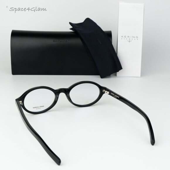 BRAND NEW Saint Laurent SL751 JEANNE OPT 001 Black Demo Oval Women Eyeglasses - Picture 9 of 11